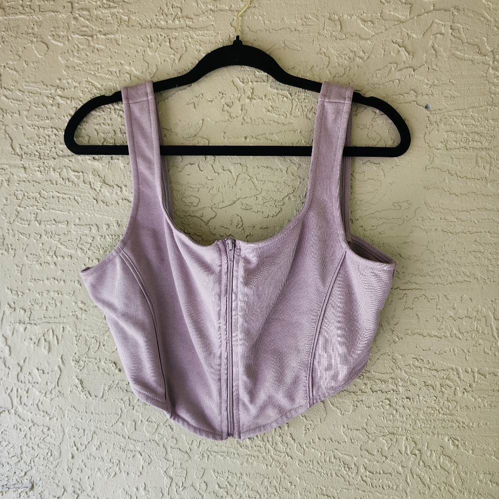 COLLUSION Mauve Crop Top - Picture 2 of 4